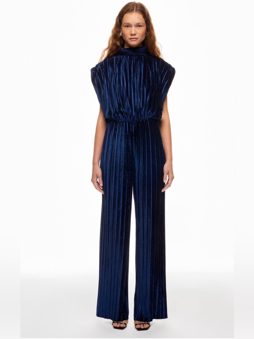 Sabina Musayev Velvet jumpsuit in Deep Blue- size small - flawless condition